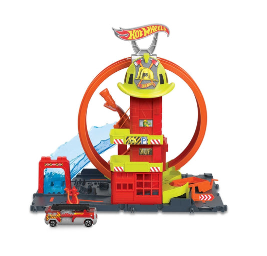 Hotwheels City Super Loop Fire Station Playset