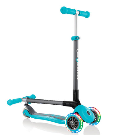 Globber Primo Foldable 3 Wheel Scooter Fantasy (Light Teal)