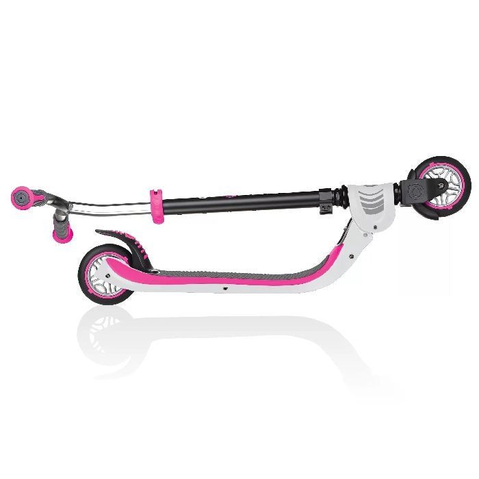 Globber Flow Foldable 125 Kick Scooter (White & Pink)