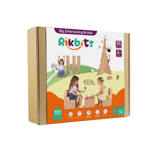 Rikbits Brown Color Building Blocks (55 Pieces)