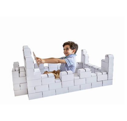 Rikbits White Color Building Blocks (100 Pieces)