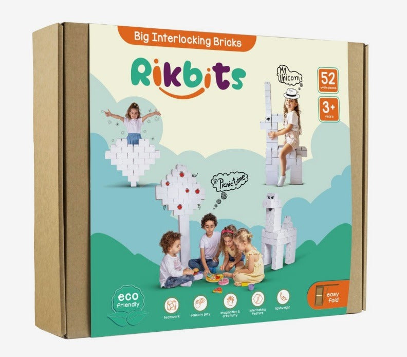 Rikbits White Color Building Blocks (52 Pieces)