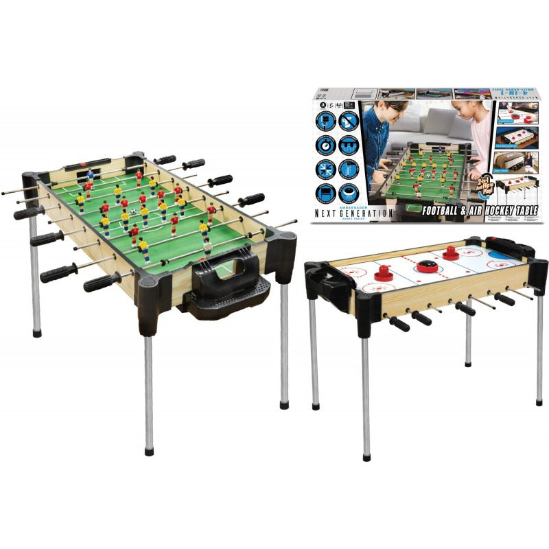 2-In-1 Reversible Football and Hover Puck Air Hockey Table