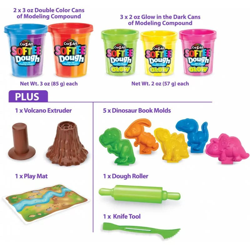 Softee Dough Dino Neon Dough